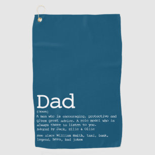 Serviette De Golf Définition personnalisée de papa moderne bleu