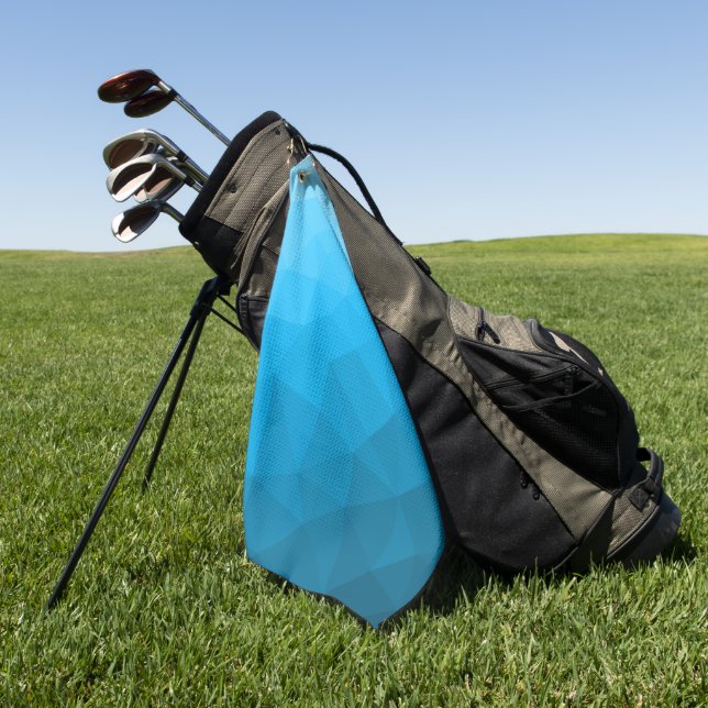 Serviette De Golf Dégradé géométrique de maille cyan bleu (Vert)