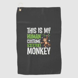 Serviette De Golf Déguisement de singe drôle vecteur Halloween