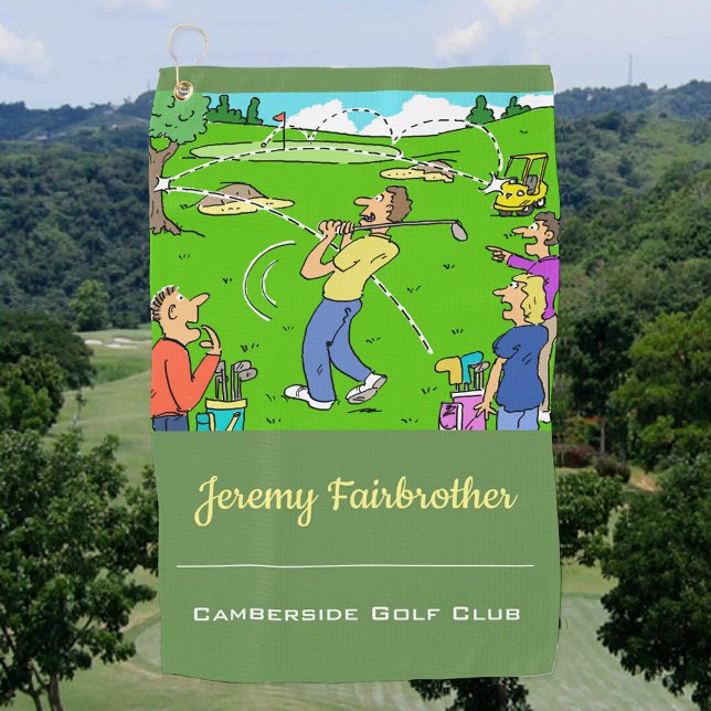 Serviette De Golf Départ chanceux - Drôle Cartoon de golf (Créateur téléchargé)