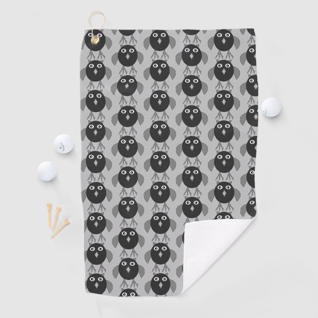 Serviette de golf déplaisant Halloween Owl (En situation)