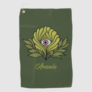 Serviette De Golf Déplaisant mignon Plante printemps vert Imaginaire