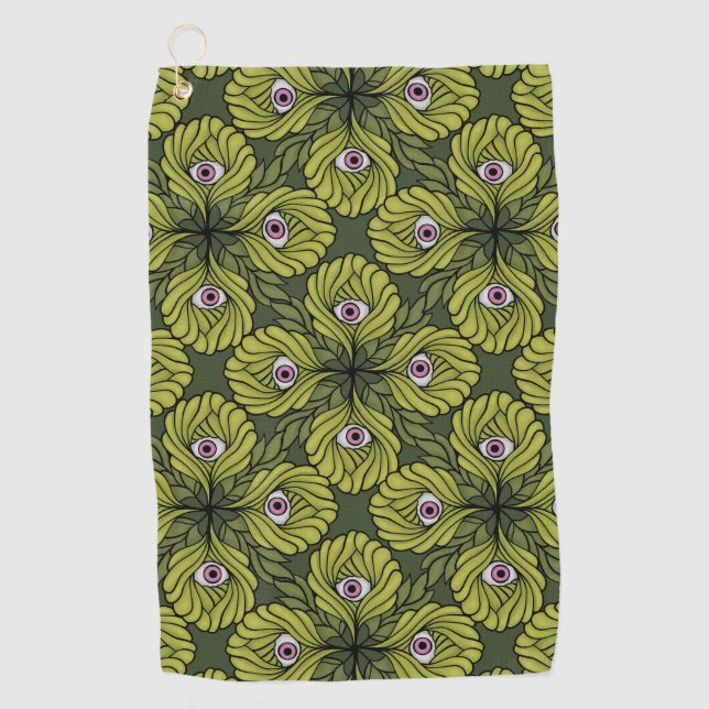 Serviette De Golf Déplaisant mignon Plante printemps vert Imaginaire (Devant)