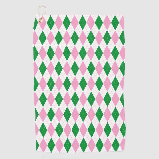 Serviette De Golf Dernier Golf Bachelorette Rose Vert (Devant)