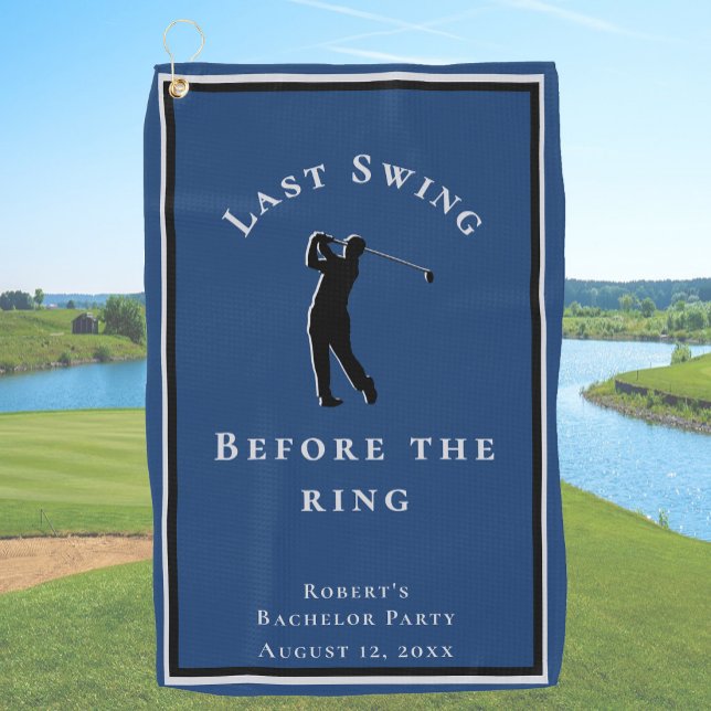 Serviette De Golf Dernier Swing avant l'anneau, enterrement de vie d (Créateur téléchargé)