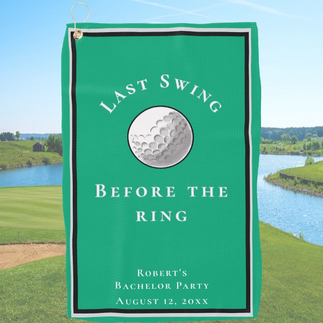 Serviette De Golf Dernier Swing avant l'enterrement de vie de garçon (Créateur téléchargé)