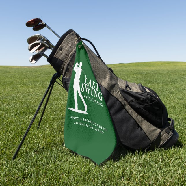Serviette De Golf Dernier Tour de Swing avant le Bachelor de Golf (Vert)