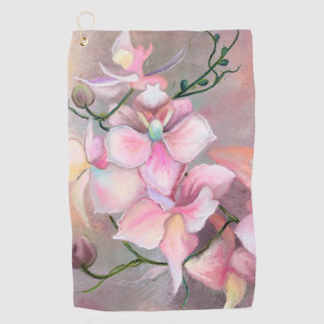 Serviette de golf des Orchidées roses (Devant)