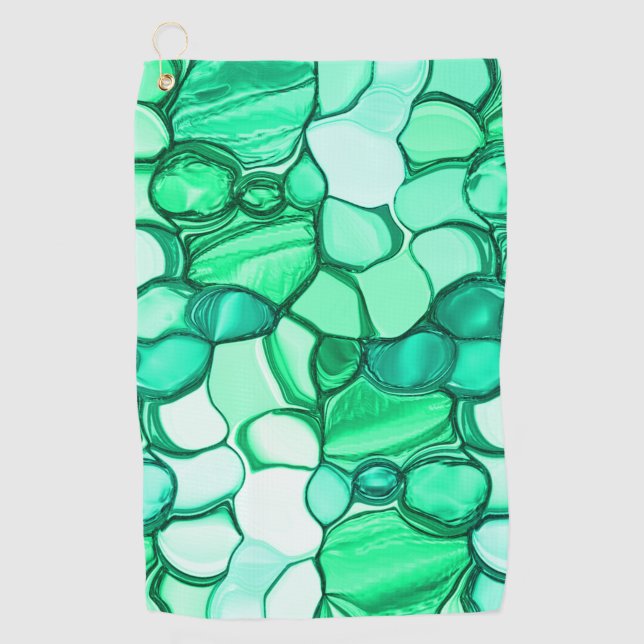 Serviette De Golf Des pierres rondes dans les tons vert clair à ment (Devant)