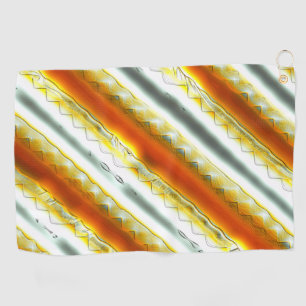 Serviette De Golf Des rayures abstraites scandaleuses en orange et g