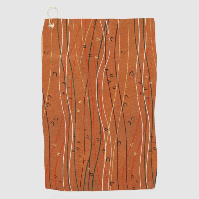 Serviette De Golf Des rayures rouges ondulées : Art Abstrait japonai (Devant)