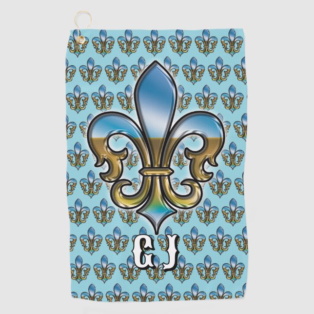 Serviette De Golf Design De Golf Élégant Personnalisé Fleur De Lis (Devant)