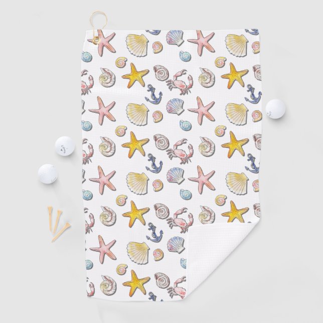 Serviette De Golf Design de plage simple et agréable (En situation)