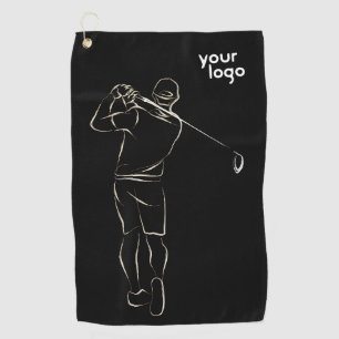 Serviette De Golf Design d'impression noir moderne Cool unique Logo 