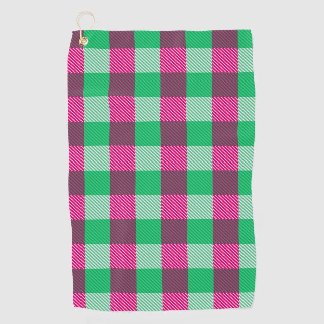 Serviette De Golf Design En vichy chèque rose (Devant)
