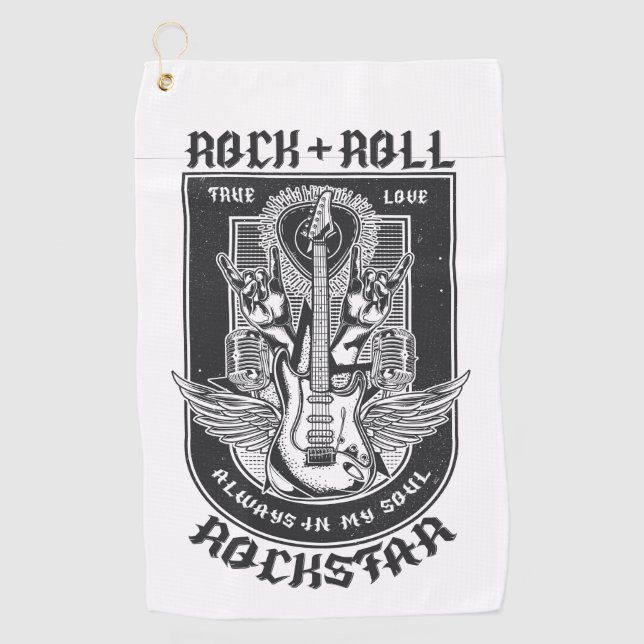 Serviette De Golf Design Guitar Rock (Devant)