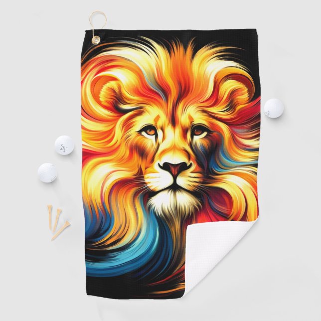 Serviette De Golf Design Lion (En situation)