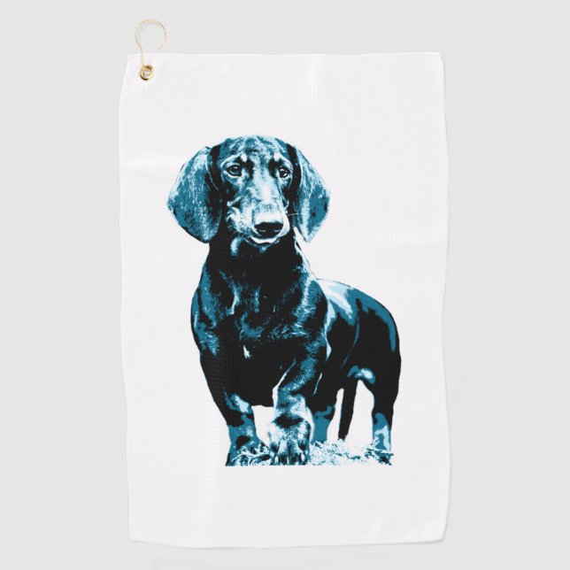 Serviette De Golf Design moderne dachshund (Devant)