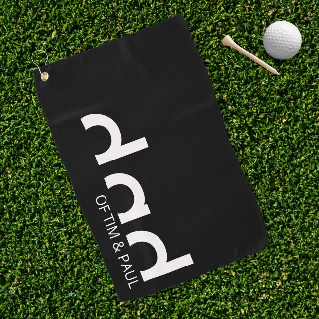 Serviette De Golf Design moderne simple père avec enfants Noms enfan (Créateur téléchargé)
