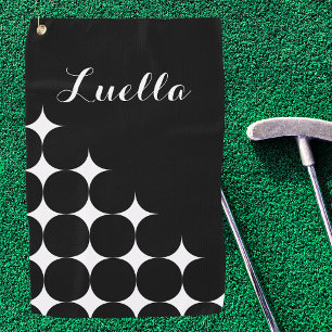 Serviette De Golf Design moderne Vintage noir & blanc