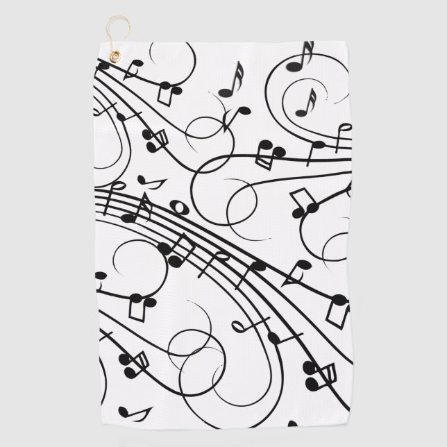 Serviette De Golf Design musical branché (Devant)