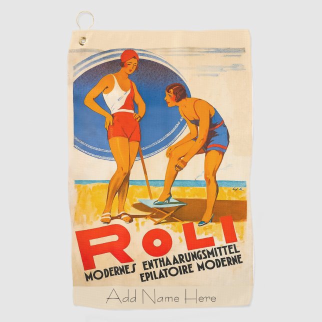 Serviette de golf design personnalisée des années  (Devant)