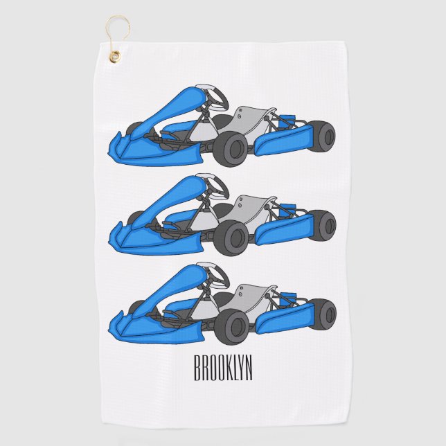 Serviette De Golf dessin animé de Kart racing (Devant)
