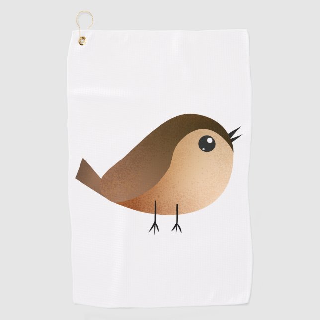 Serviette De Golf Dessin animé d'oiseau moineau (Devant)