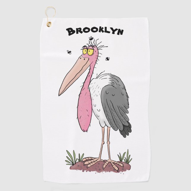 Serviette De Golf Dessin animé drôle de marabout (Devant)