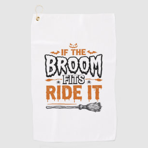 Serviette De Golf Dessin de chemise vintage balai de sorcière drôle