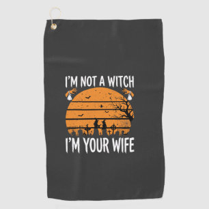 Serviette De Golf Dessin de cimetière de sorcière de Halloween drôle