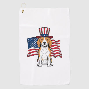 Serviette De Golf Dessin de gravure vintage de drapeau de chien Beag