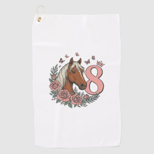 Serviette De Golf Dessin de gravure vintage floral pour les 8 ans du