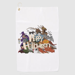 Serviette De Golf dessin d'halloween pour invitations happy hallowee