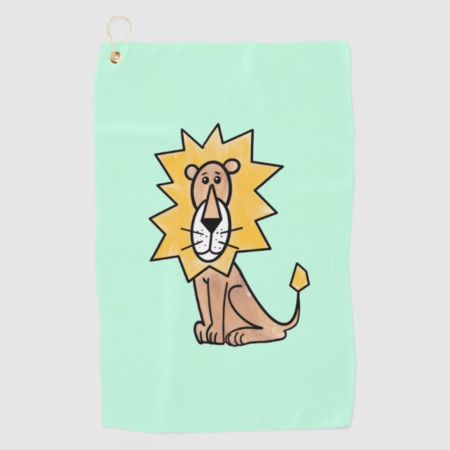 Serviette De Golf dessin mignon lion enfants retro safari jungle ani (Devant)