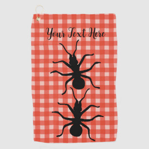 Serviette De Golf Deux grosses fourmis Déplaisantes noires sur plaid