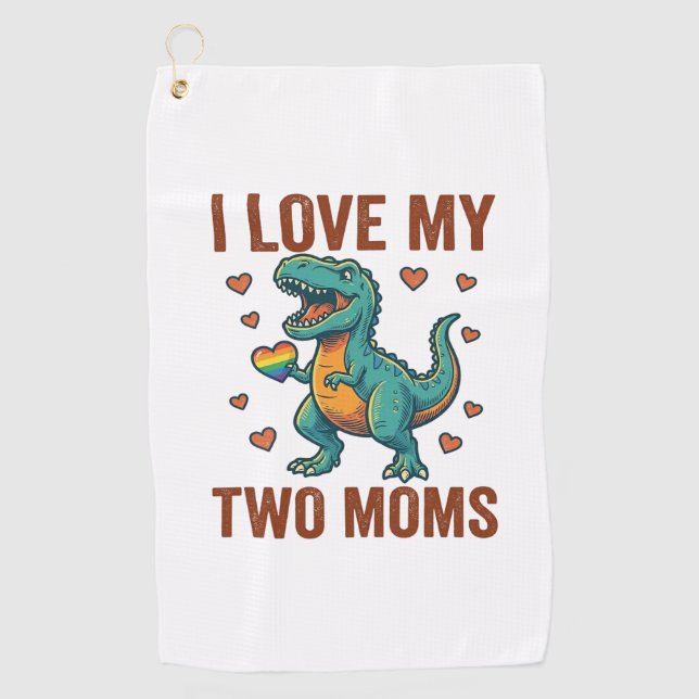 Serviette De Golf Deux mamans fières de la conception de T-Shirt vec (Devant)