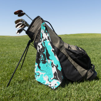 Serviette De Golf Déversement d'Huile Turquoise Rave Camo