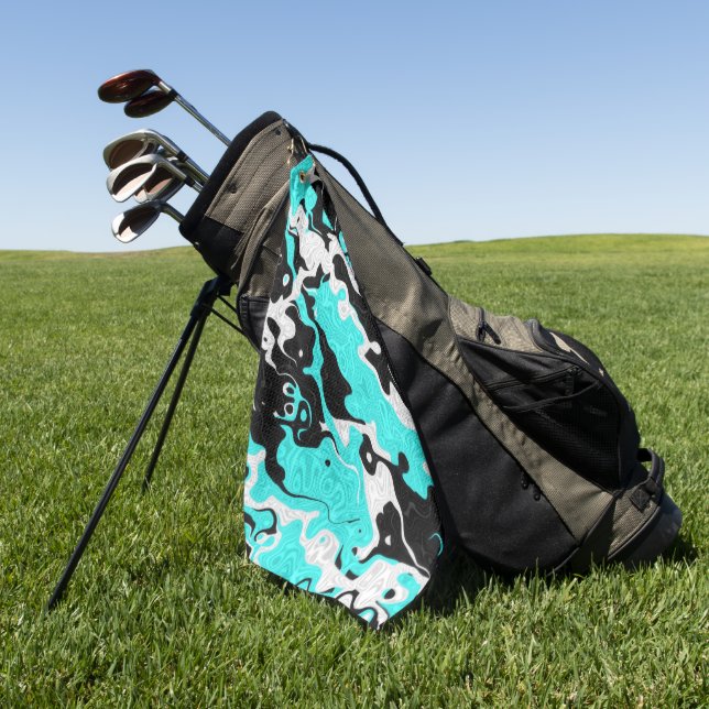 Serviette De Golf Déversement d'Huile Turquoise Rave Camo (Vert)