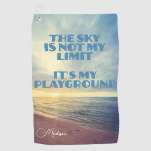 Serviette De Golf Devis Sky de nom personnalisé