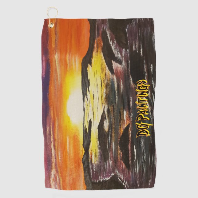 Serviette De Golf DG Peintures Lever de soleil vibrant (Devant)