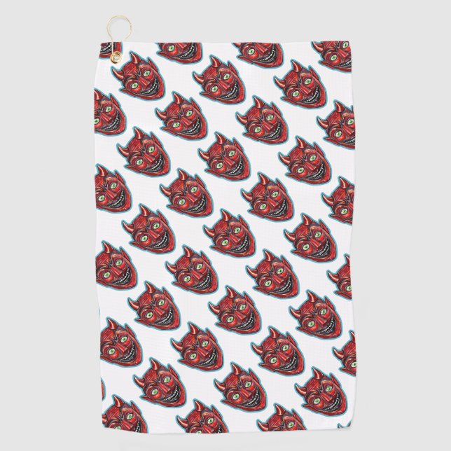 Serviette De Golf Diable Rouge Vintage Halloweenies  (Devant)