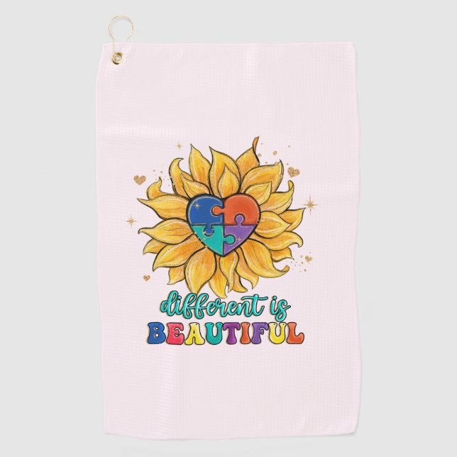 Serviette De Golf Différent est bel autisme (Devant)