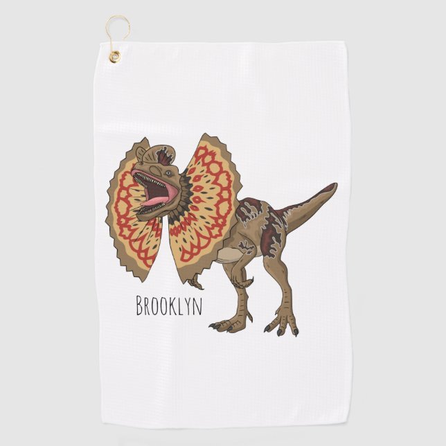 Serviette De Golf Dilophosaurus dessin animé (Devant)