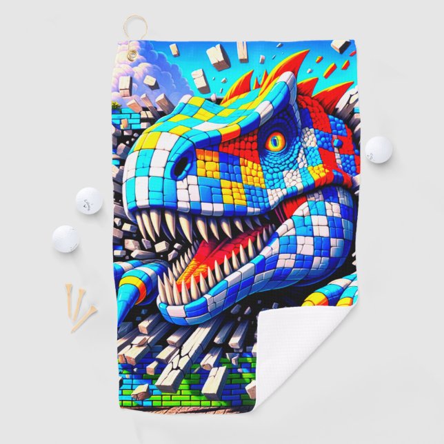 Serviette De Golf Dinosaure (En situation)