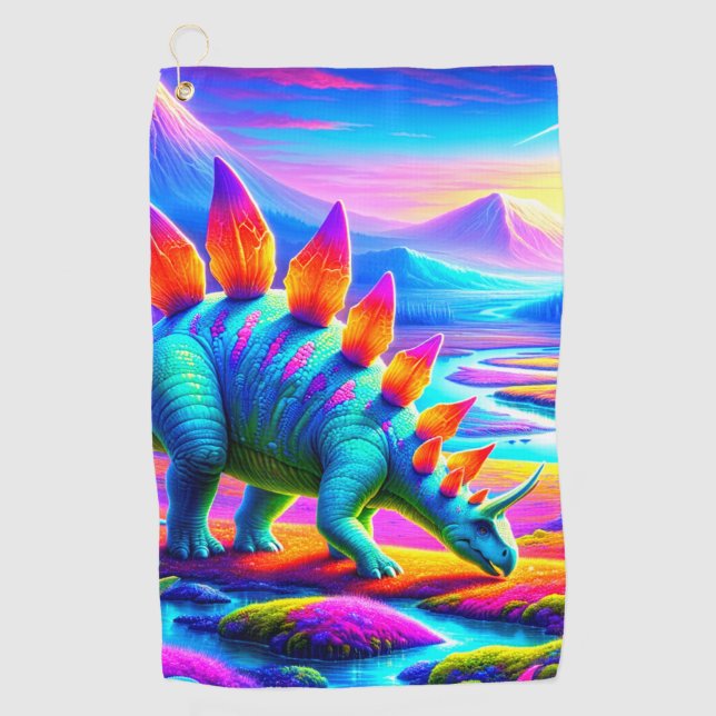 Serviette De Golf Dinosaure coloré (Devant)