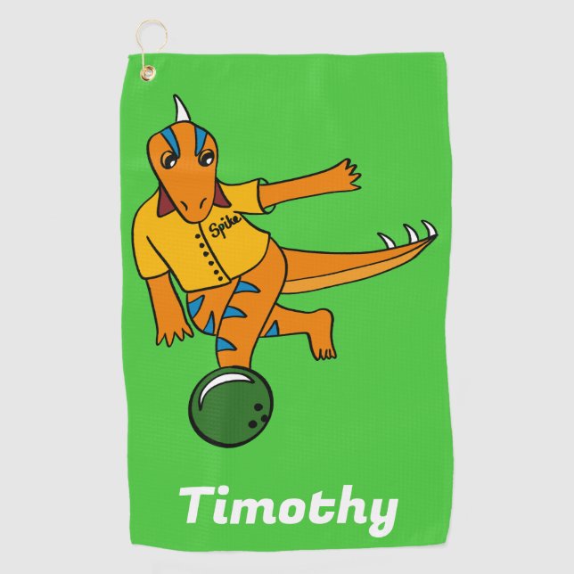 Serviette De Golf Dinosaure de Bowling Bowlers personnalisés (Devant)