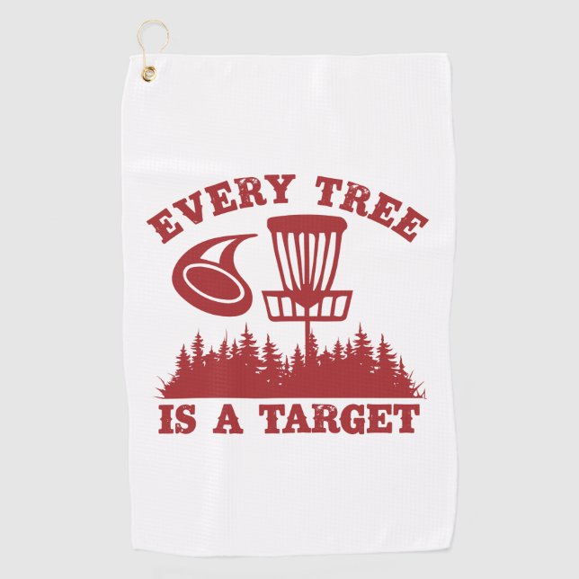 Serviette De Golf Disque Golf Funny Chaque arbre est une cible (Devant)