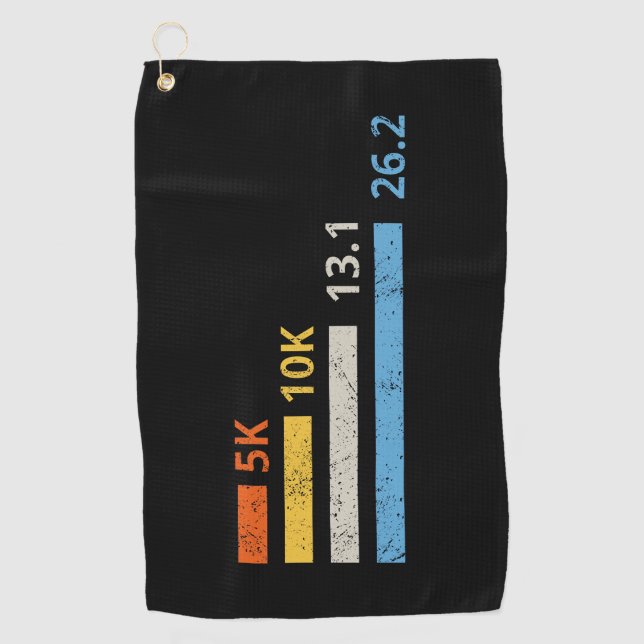 Serviette De Golf Distances de course I - 5K 10K 13,1 26,2 Marathoni (Devant)