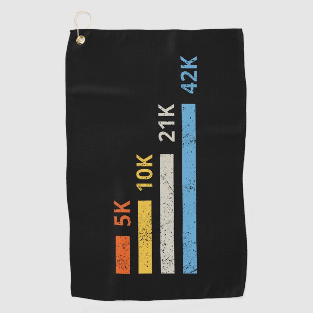 Serviette De Golf Distances de course II - 5K 10K 21K 42K Marathoner (Devant)